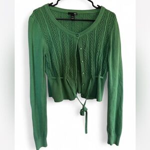 Vintage H&M Green Button-Up Cardigan